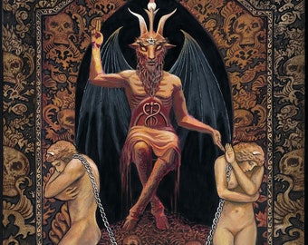 The Devil Tarot Art 5x7 Blank Greeting Card