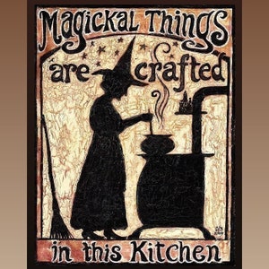 Kitchen Witch 8x10 Giclée Canvas Print Culinary Goddess Art