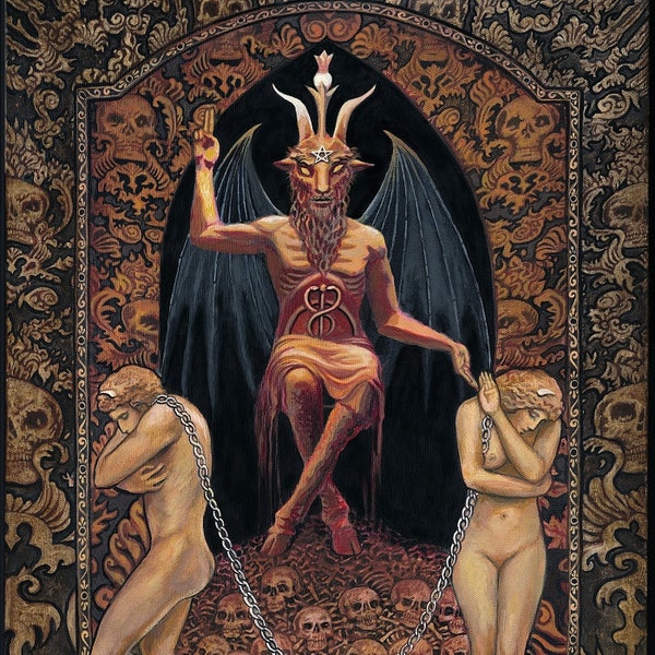 The Devil Tarot Art 5x7 Blank Greeting Card