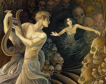 Orpheus and Eurydice Art Print: Greek Mythology, Tragic Love (16x20)