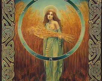 Ceres Goddess Art Print: Roman Mythology, Divine Feminine Wall Art (8x10)