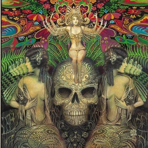Mind Garden 20x24 Art Print – Surreal Goddess Wall Art, Mystical Visionary Decor