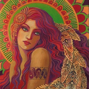Boho Goddess Art Print: Psychedelic Divine Feminine Decor (11x14)