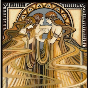 The Three Graces Art Nouveau Print: Greek Goddess ACEO