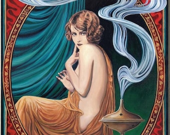 Ishtar Art Nouveau Goddess Print: Mystical Bohemian Wall Art (8x10)