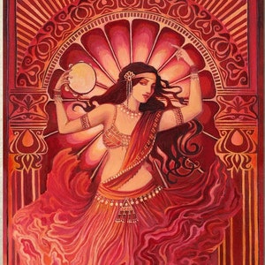 Goddess Dance Art Print: Art Nouveau Bohemian Decor