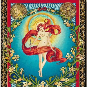 The World 8x10 Tarot Art Print – Mystical Major Arcana Wall Art, Symbolic Goddess Decor, Spiritual Bohemian Artwork, Divine Feminine Gift