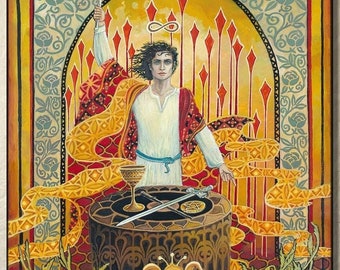 Magician Tarot Art Print: Mystic Psyche Major Arcana Occult Decor (11x14)