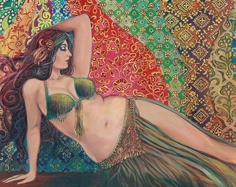 Raqs Sharqi Belly Dance Goddess Art 20x24 Poster Print