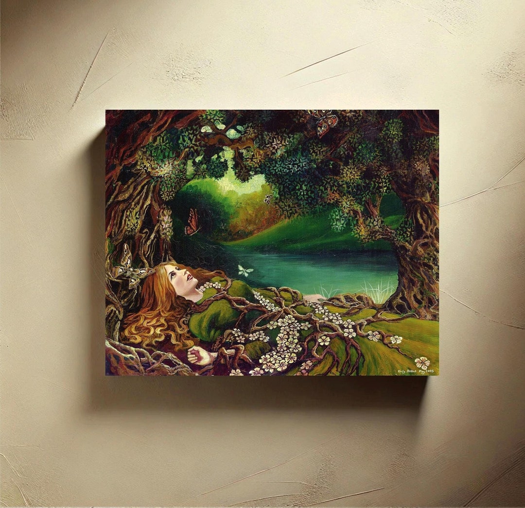 Spring Gods Handiwork Spring Goddess Art Print: Awakening, Mystical Nature Canvas Painting ...