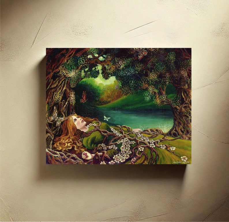 Spring In Myths Spring Goddess Art Print: Awakening, Mystical Nature Canvas Painting ...