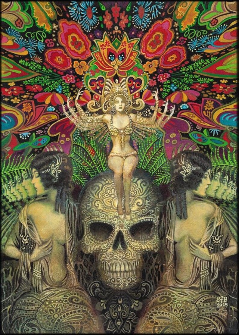Syrinx 5x7 Blank Greeting Card Fine Art Print Pagan Mythology Bohemian Belly Dance Gypsy Goddess Art