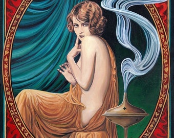 The Charms of Ishtar Art Nouveau Goddess 11x14 Giclée Print on Canvas