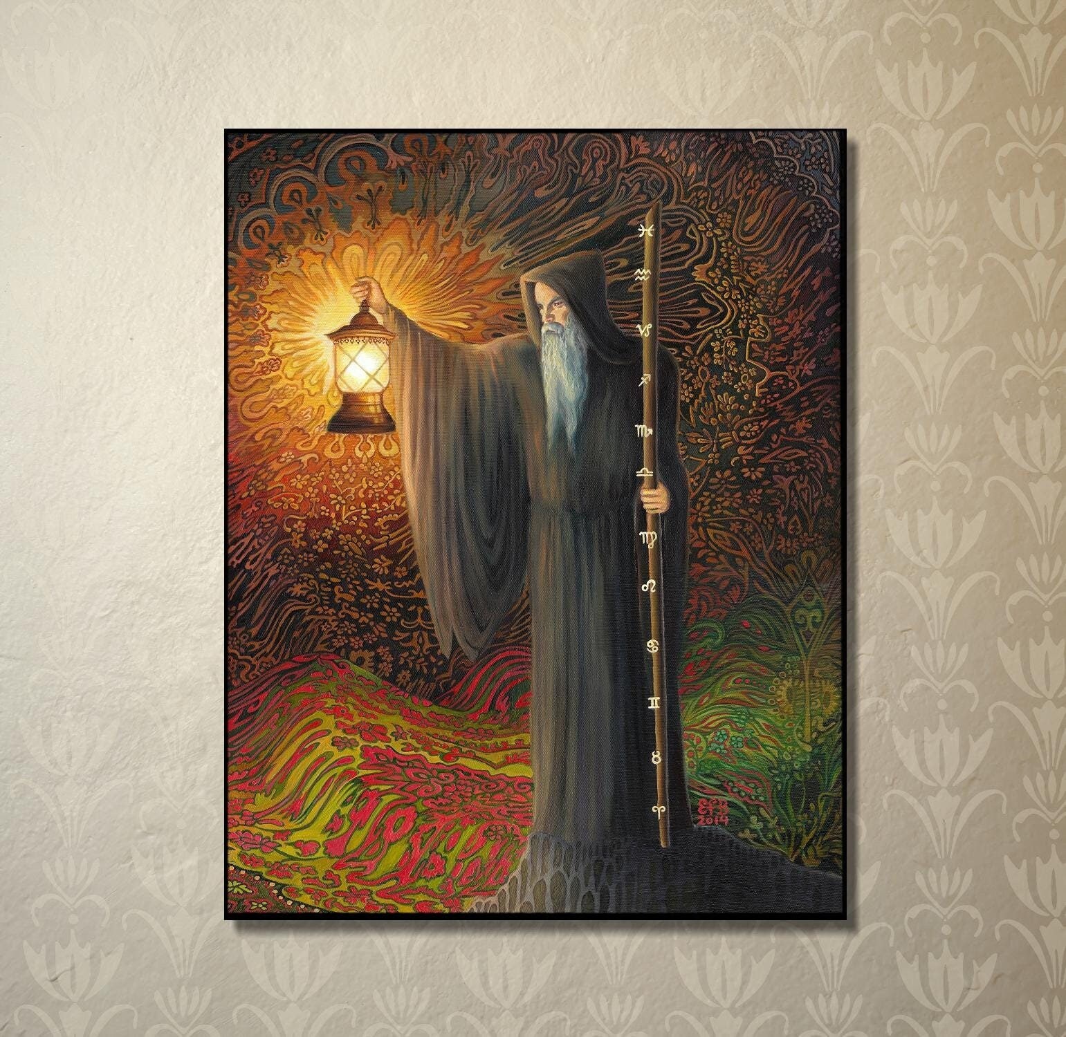 Hermit Tarot Card Art Print: Mystic Alchemy Painting (8x10) - Etsy