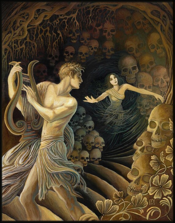 Orpheus and Eurydice 11x14 Art Print – Greek Mythology Wall Art 