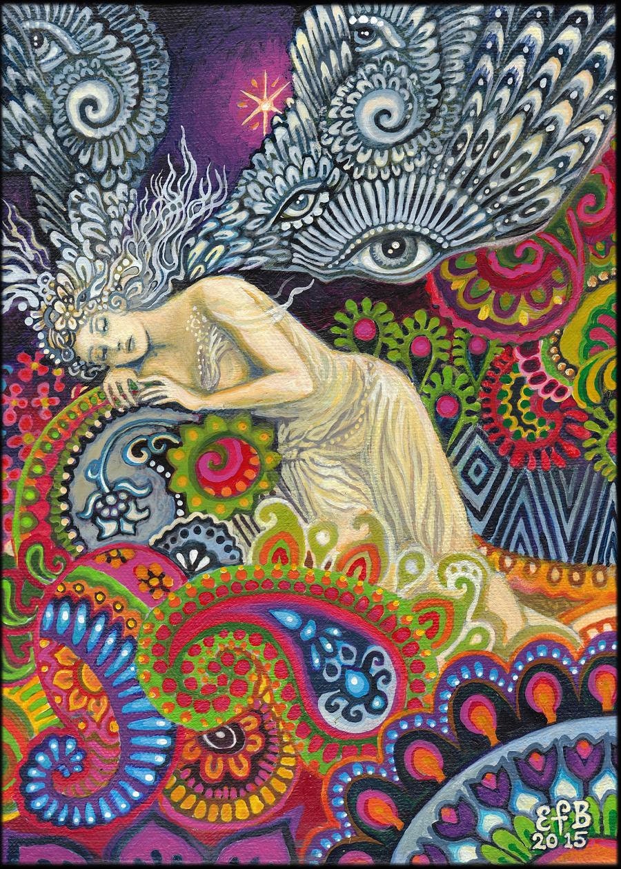 Theia Goddess Art Card: Psychedelic Bohemian Decor (5x7) - Etsy