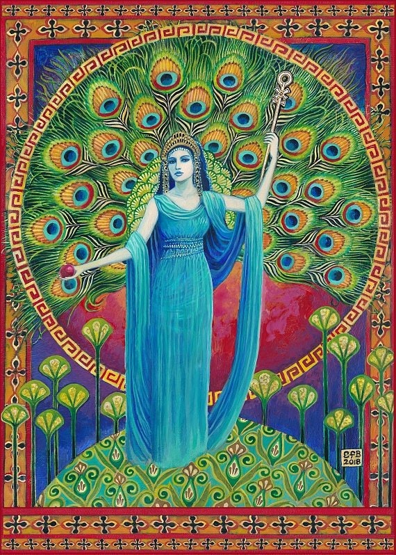 Deesse Art Hera La Deesse Grecque De La Carte De Voeux De Etsy