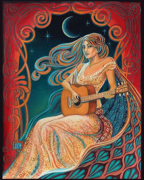 Gypsy Moon 11x14 Fine Art Print Pagan Mythology Art Nouveau Etsy