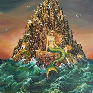 The Mermaids Ocean Goddess Art 5x7 Blank Greeting Card