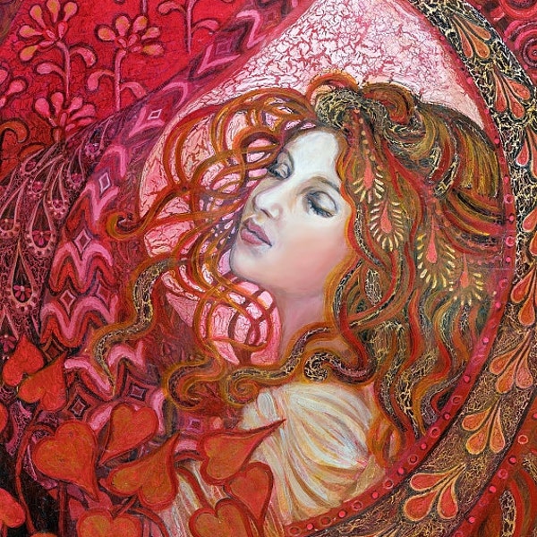 Aphrodite Love Goddess Art Nouveau ACEO Mini Print Altar Decor