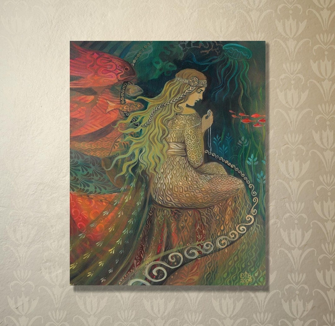 Ocean Goddess Art Print: Neptune's Treasure - Mystical Sea Decor (8x10 ...