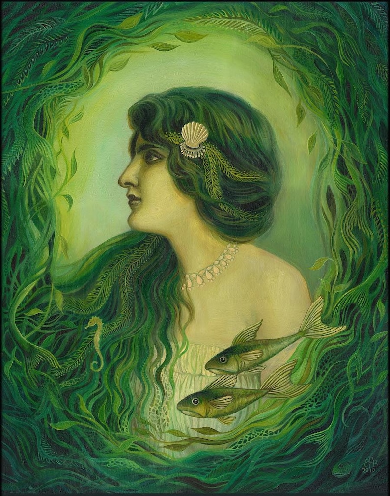 Nereid Art Print: Surreal Sea Nymph, Mythology Inspired (8x10) - Etsy