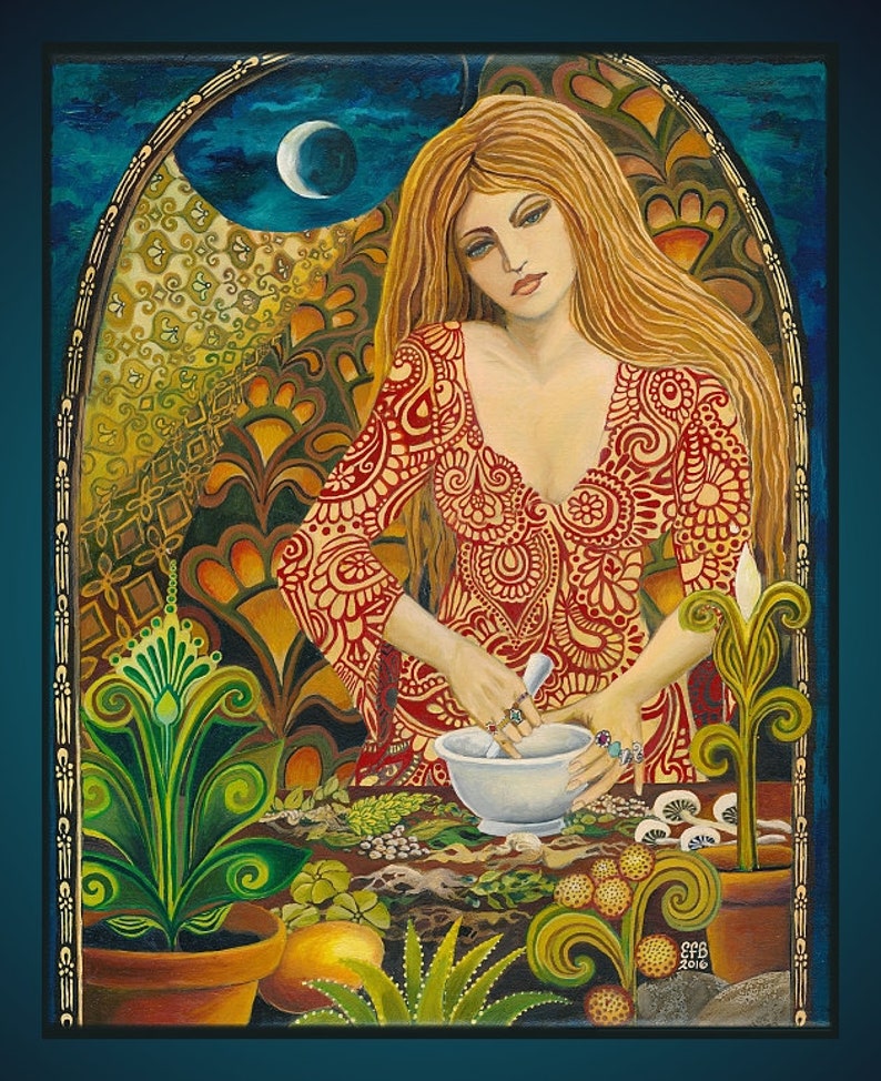 Eir Norse Goddess of Mercy and Healing 5x7 Blank Greeting Card Pagan Witch Gypsy Mythology Goddess Art