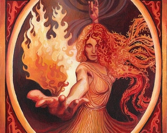 Brigid Celtic Goddess Art Nouveau 11x14 Print