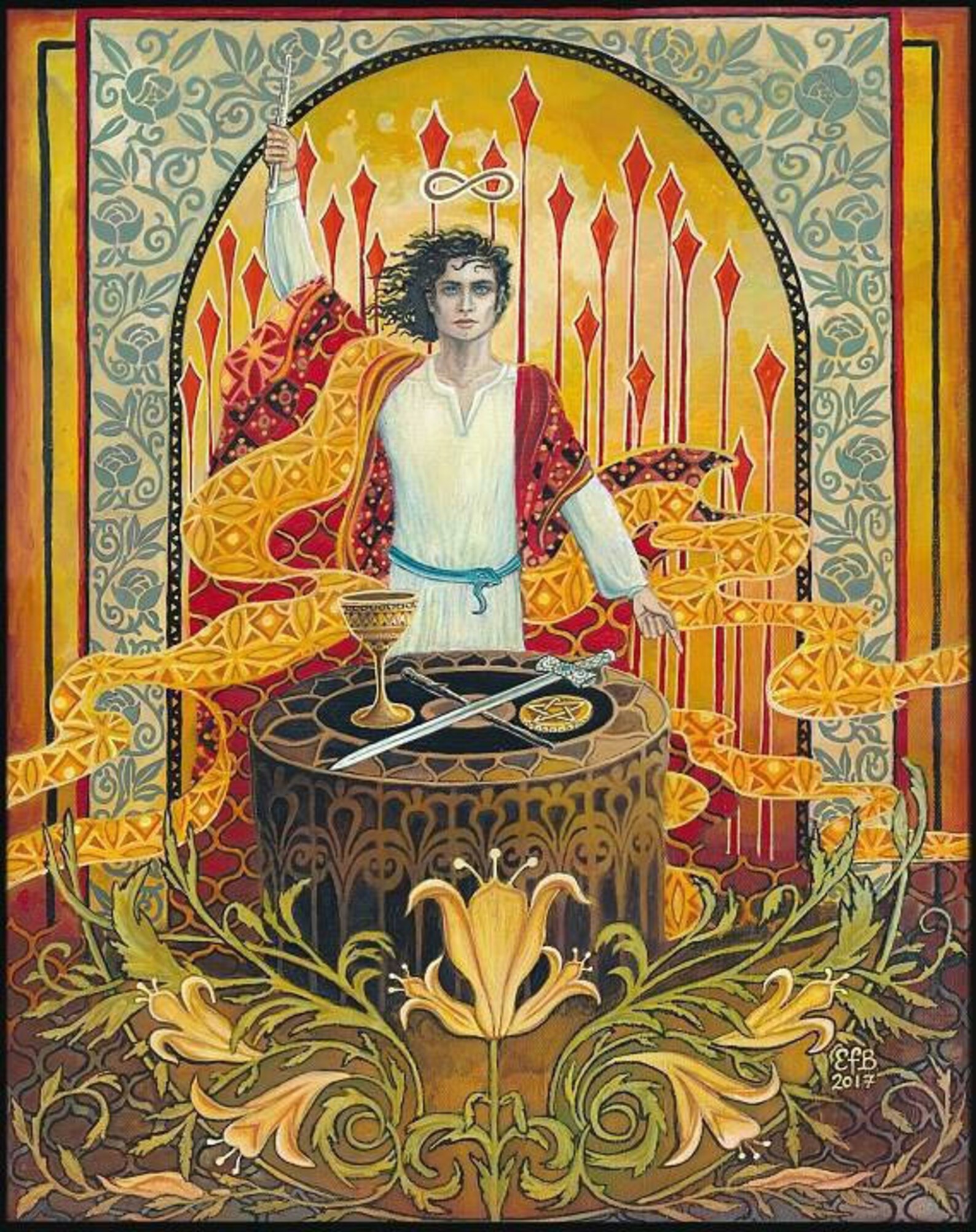 The Magician Tarot Art 11x14 Gicl e Print On Canvas Etsy