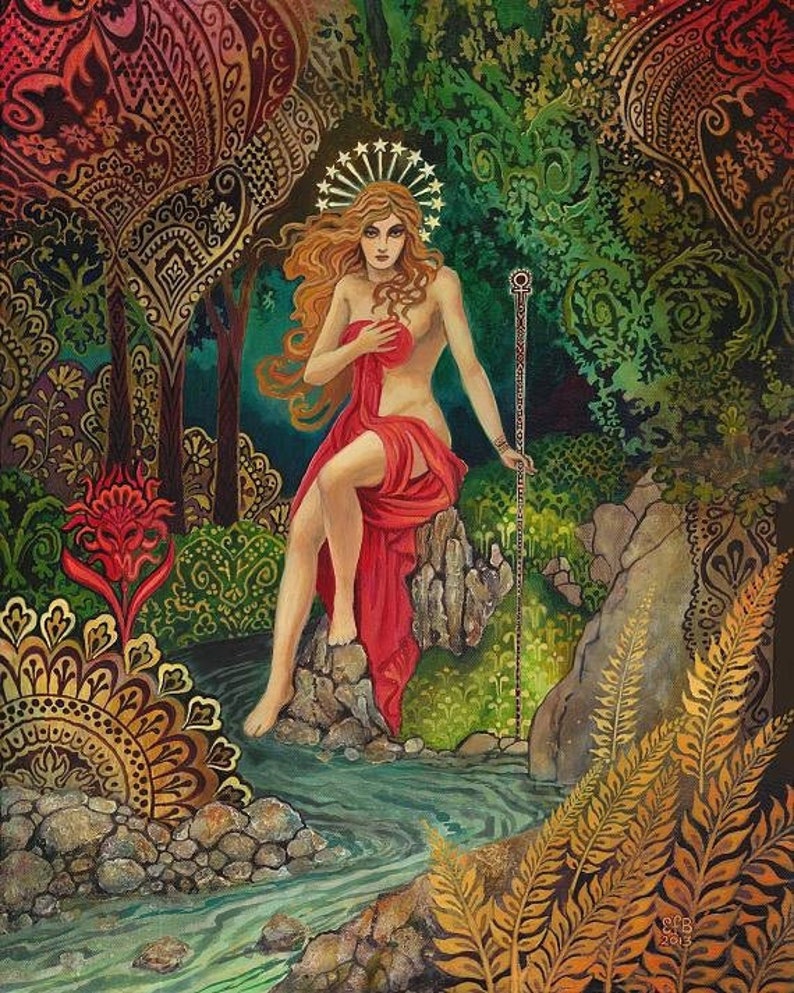 The Empress 8x10 Print Psychedelic Tarot Art Goddess of Abundance image 1