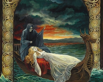 Death Tarot Art Celtic Goddess 11x14 Giclée Canvas Print