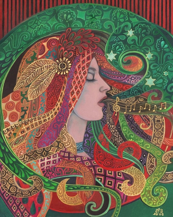 Sage Goddess 11x14 Poster Print Pagan Mythology Psychedelic Bohemian