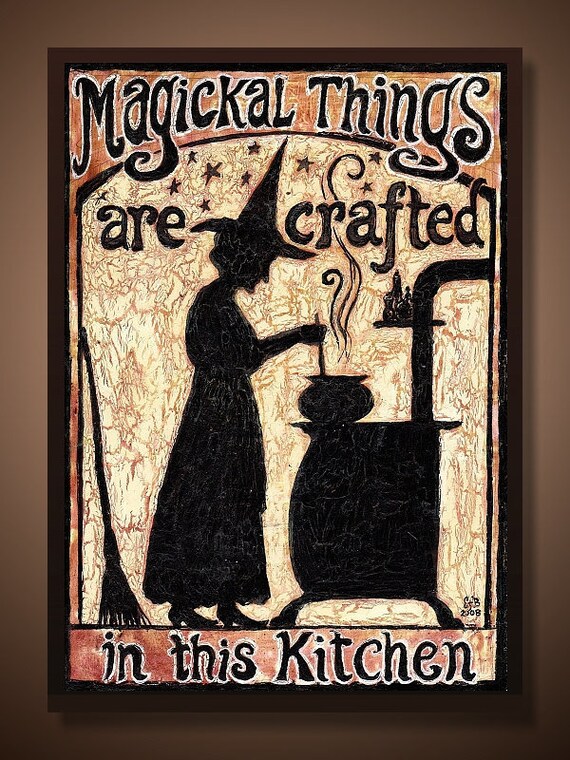 Kitchen Witch Aceo Magickal Things Are Crafted In This Kitchen Etsy