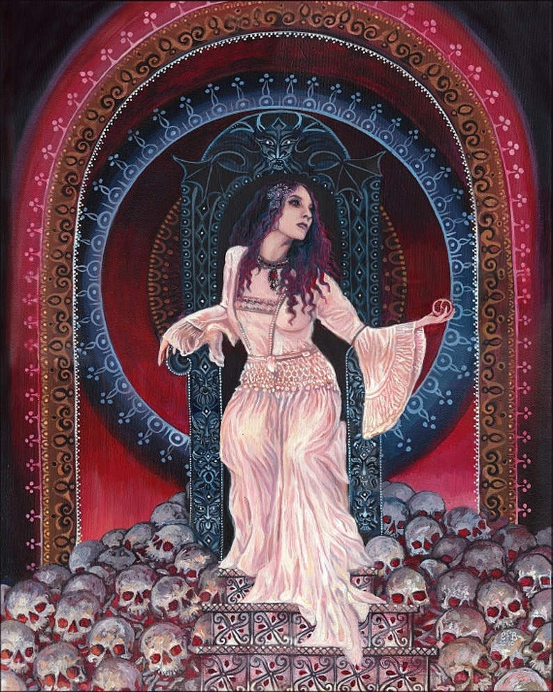 Persephone 16x20 Poster Print Queen of the Underworld Goddess Art image 1