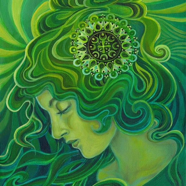 Green Goddess Art Nouveau Gaia 8x10 Poster Print