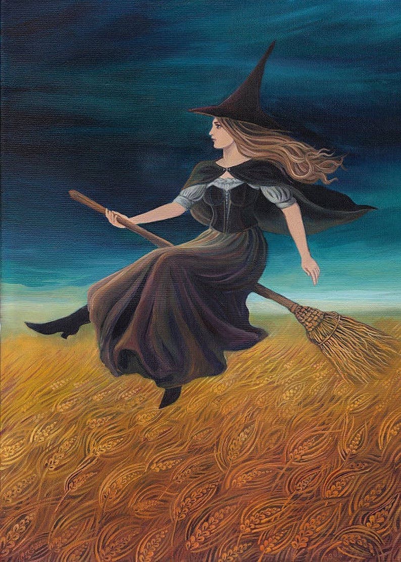 Barley Witch Pagan Goddess Art 5x7 Blank Greeting Card image 1