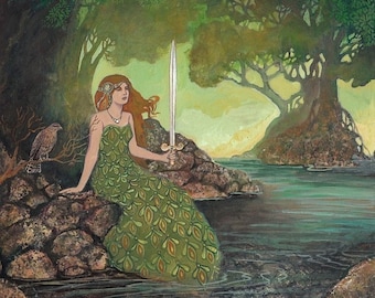 The Lady of the Lake 11x14 Medieval Goddess Art Print