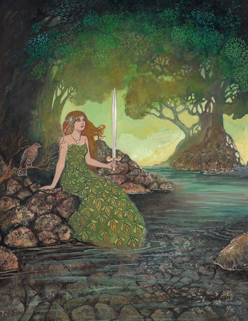 The Lady of the Lake 11x14 Medieval Goddess Art Print Etsy