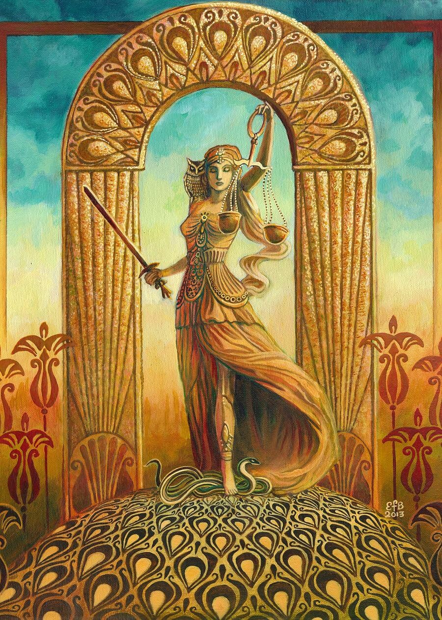 Art Deco Justice Goddess 5x7 Greeting Card: Tarot Art Print - Etsy