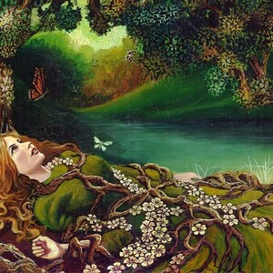 Awakening Spring Goddess Art 12x18 Giclée Print on Canvas