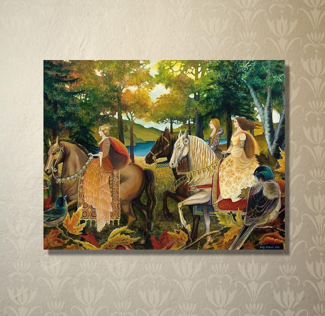 Autumn Riders Art Print: Mystical Fall Landscape, Fantasy Horseback ...