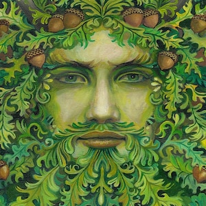 Oak King 8x10 Print Pagan Pagan Litha God