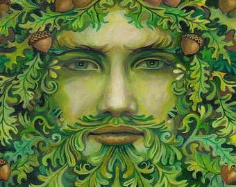 Oak King 8x10 Print Pagan Pagan Litha God