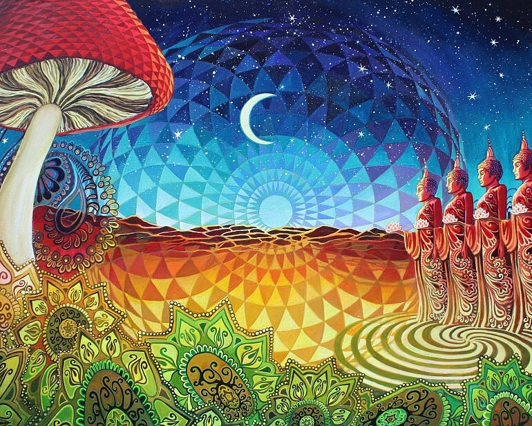 Buddha Bliss Sacred Geometry Goddess Art 16x20 Poster Print - Etsy