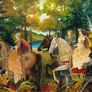 Autumn Riders 8x10 Poster Print Goddess Art
