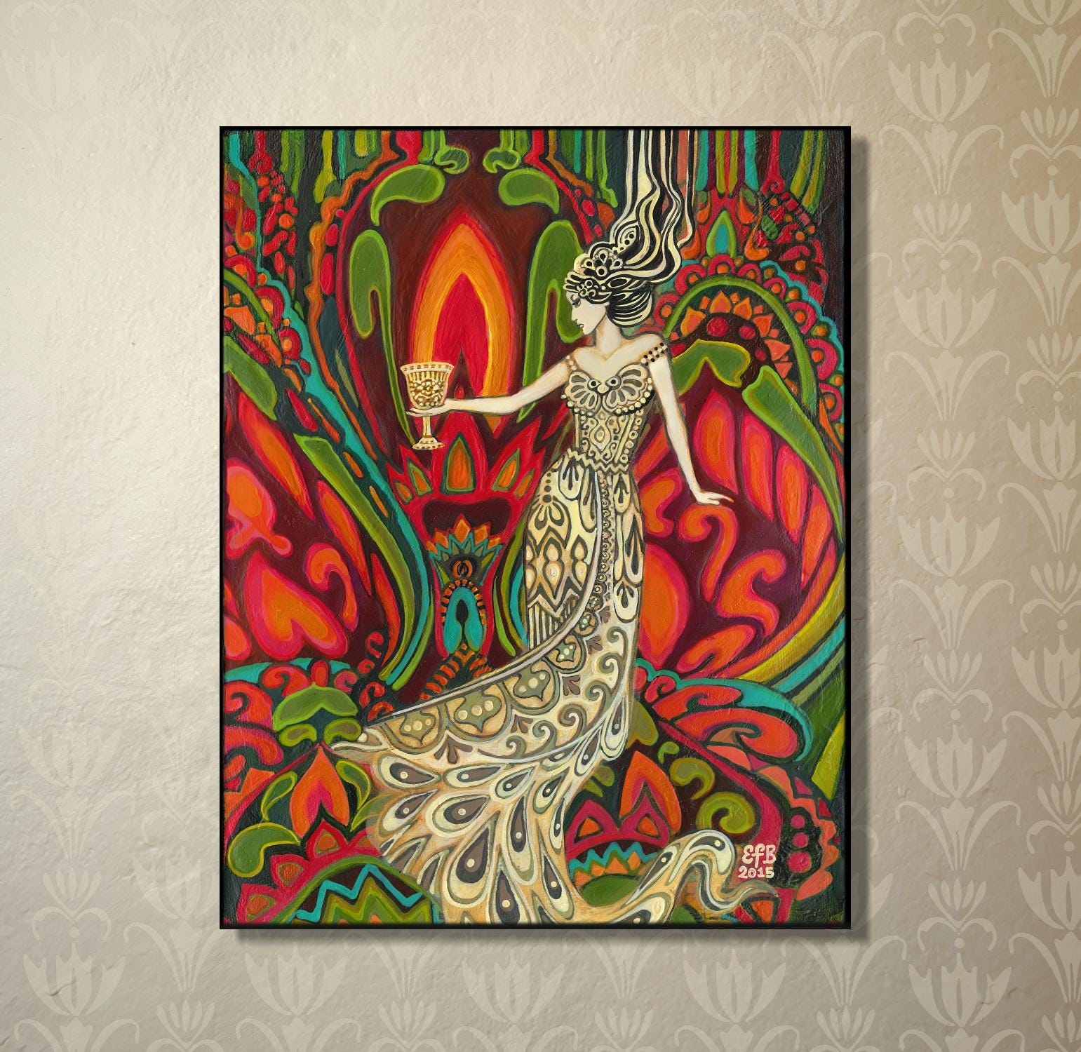Queen of Cups Art Print: Mystical Tarot, Divine Feminine Canvas