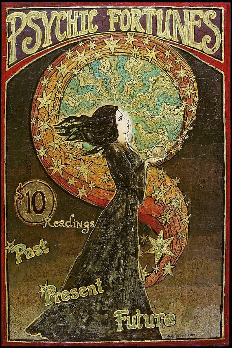 Psychic Fortunes Goddess Art Nouveau 12x18 Print Poster image 2