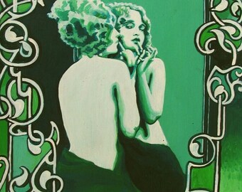Vanity ATC ACEO Mini Print Altar Art Deco Art Nouveau Goddess Art