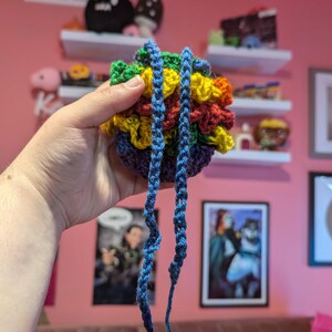Multicolored Crocheted Dragon Scale Dice Bag | Handmade RPG Accessory | Unique Gaming Gift