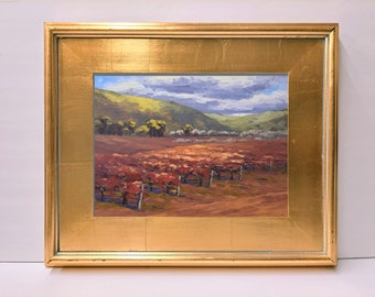 Original oil painting "Fall Colors in the Vineyard"